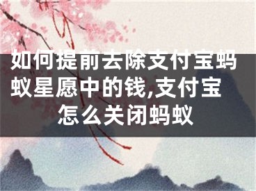 如何提前去除支付寶螞蟻星愿中的錢(qián),支付寶怎么關(guān)閉螞蟻