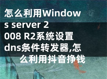 怎么利用Windows server 2008 R2系統(tǒng)設(shè)置dns條件轉(zhuǎn)發(fā)器,怎么利用抖音掙錢