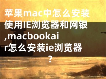 蘋果mac中怎么安裝使用IE瀏覽器和網(wǎng)銀,macbookair怎么安裝ie瀏覽器?