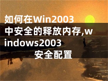 如何在Win2003中安全的釋放內(nèi)存,windows2003安全配置