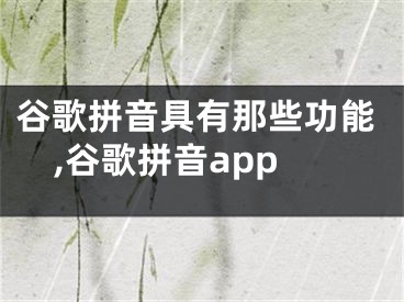 谷歌拼音具有那些功能,谷歌拼音app