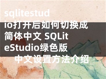 sqlitestudio打開后如何切換成簡體中文 SQLiteStudio綠色版中文設置方法介紹