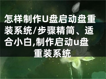 怎樣制作U盤啟動盤重裝系統(tǒng)/步驟精簡、適合小白,制作啟動u盤重裝系統(tǒng)