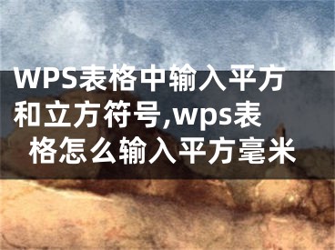 WPS表格中輸入平方和立方符號,wps表格怎么輸入平方毫米