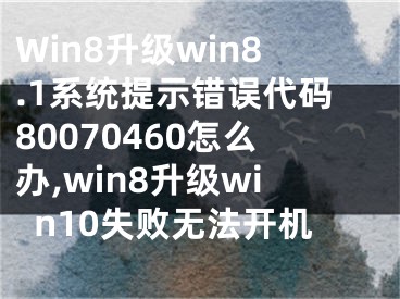 Win8升級(jí)win8.1系統(tǒng)提示錯(cuò)誤代碼80070460怎么辦,win8升級(jí)win10失敗無(wú)法開(kāi)機(jī)