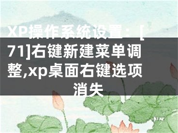 XP操作系統(tǒng)設(shè)置：[71]右鍵新建菜單調(diào)整,xp桌面右鍵選項消失