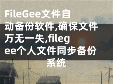 FileGee文件自動(dòng)備份軟件,確保文件萬無一失,filegee個(gè)人文件同步備份系統(tǒng)