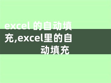 excel 的自動填充,excel里的自動填充