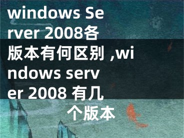 windows Server 2008各版本有何區(qū)別 ,windows server 2008 有幾個版本