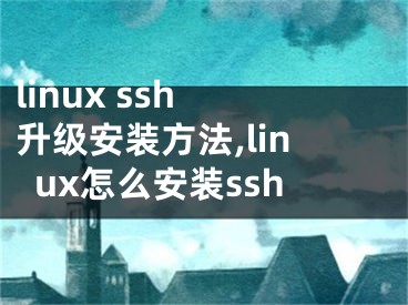 linux ssh 升級安裝方法,linux怎么安裝ssh