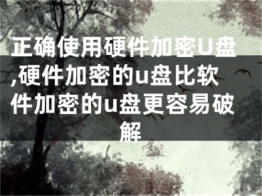 正確使用硬件加密U盤(pán),硬件加密的u盤(pán)比軟件加密的u盤(pán)更容易破解