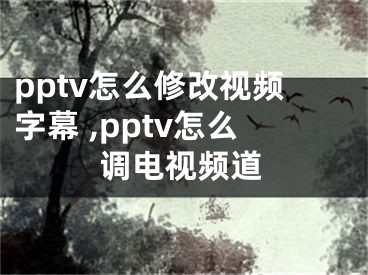 pptv怎么修改視頻字幕 ,pptv怎么調(diào)電視頻道