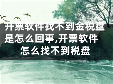 開票軟件找不到金稅盤是怎么回事,開票軟件怎么找不到稅盤