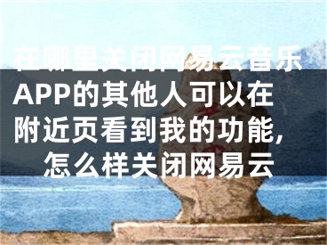 在哪里關(guān)閉網(wǎng)易云音樂APP的其他人可以在附近頁看到我的功能,怎么樣關(guān)閉網(wǎng)易云