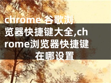 chrome 谷歌瀏覽器快捷鍵大全,chrome瀏覽器快捷鍵在哪設(shè)置