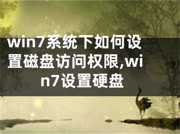 win7系統(tǒng)下如何設(shè)置磁盤訪問(wèn)權(quán)限,win7設(shè)置硬盤