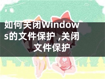 如何關(guān)閉Windows的文件保護(hù) ,關(guān)閉文件保護(hù)