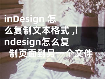 inDesign 怎么復(fù)制文本格式 ,indesign怎么復(fù)制頁面到另一個(gè)文件