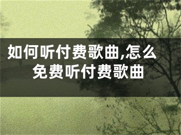 如何聽(tīng)付費(fèi)歌曲,怎么免費(fèi)聽(tīng)付費(fèi)歌曲