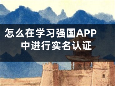 怎么在學習強國APP中進行實名認證