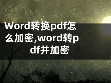 Word轉(zhuǎn)換pdf怎么加密,word轉(zhuǎn)pdf并加密