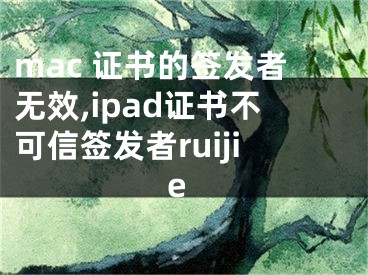 mac 證書的簽發(fā)者無效,ipad證書不可信簽發(fā)者ruijie