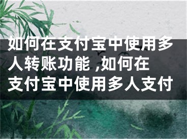 如何在支付寶中使用多人轉(zhuǎn)賬功能 ,如何在支付寶中使用多人支付