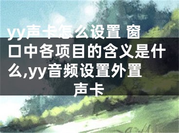 yy聲卡怎么設(shè)置 窗口中各項(xiàng)目的含義是什么,yy音頻設(shè)置外置聲卡