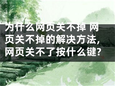 為什么網(wǎng)頁(yè)關(guān)不掉 網(wǎng)頁(yè)關(guān)不掉的解決方法,網(wǎng)頁(yè)關(guān)不了按什么鍵?