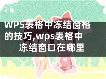 WPS表格中凍結(jié)窗格的技巧,wps表格中凍結(jié)窗口在哪里