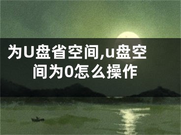 為U盤省空間,u盤空間為0怎么操作