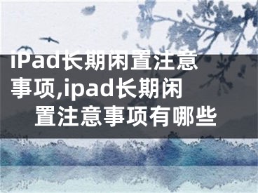 iPad長期閑置注意事項,ipad長期閑置注意事項有哪些