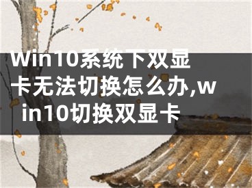 Win10系統(tǒng)下雙顯卡無法切換怎么辦,win10切換雙顯卡