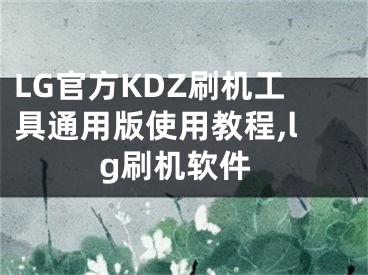 LG官方KDZ刷機(jī)工具通用版使用教程,lg刷機(jī)軟件