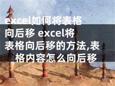 excel如何將表格向后移 excel將表格向后移的方法,表格內(nèi)容怎么向后移