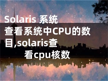 Solaris 系統(tǒng)查看系統(tǒng)中CPU的數(shù)目,solaris查看cpu核數(shù)