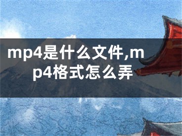 mp4是什么文件,mp4格式怎么弄