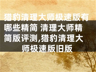 獵豹清理大師極速版有哪些精簡 清理大師精簡版評測,獵豹清理大師極速版舊版