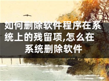 如何刪除軟件程序在系統(tǒng)上的殘留項,怎么在系統(tǒng)刪除軟件