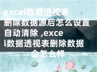 excel數(shù)據(jù)透視表刪除數(shù)據(jù)源后怎么設置自動清除 ,excel數(shù)據(jù)透視表刪除數(shù)據(jù)會怎么樣