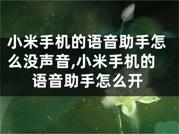 小米手機(jī)的語音助手怎么沒聲音,小米手機(jī)的語音助手怎么開