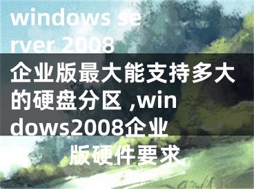 windows server 2008 企業(yè)版最大能支持多大的硬盤分區(qū) ,windows2008企業(yè)版硬件要求