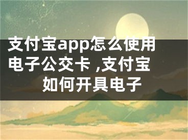 支付寶app怎么使用電子公交卡 ,支付寶如何開具電子