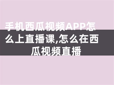 手機西瓜視頻APP怎么上直播課,怎么在西瓜視頻直播