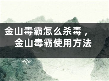 金山毒霸怎么殺毒 ,金山毒霸使用方法