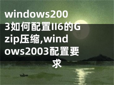 windows2003如何配置II6的Gzip壓縮,windows2003配置要求