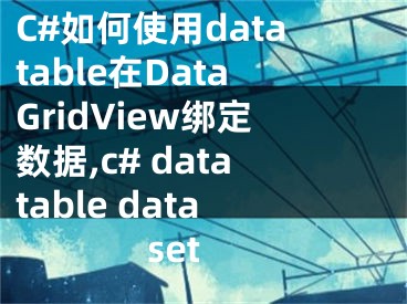 C#如何使用datatable在DataGridView綁定數(shù)據(jù),c# datatable dataset