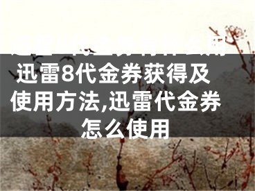 迅雷8代金券有什么用 迅雷8代金券獲得及使用方法,迅雷代金券怎么使用