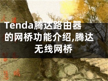 Tenda騰達路由器的網(wǎng)橋功能介紹,騰達無線網(wǎng)橋