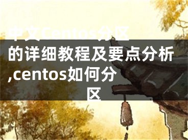 中文Centos分區(qū)的詳細教程及要點分析,centos如何分區(qū)